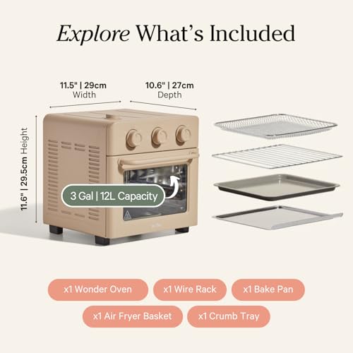 Our Place Wonder Oven | 6-in-1 Air Fryer & Toaster Oven with Steam Infusion | Compact, Countertop Friendly, Fast Preheat, Multifunctional | Air Fry, Toast, Roast, Bake, Reheat & Broil | Char
