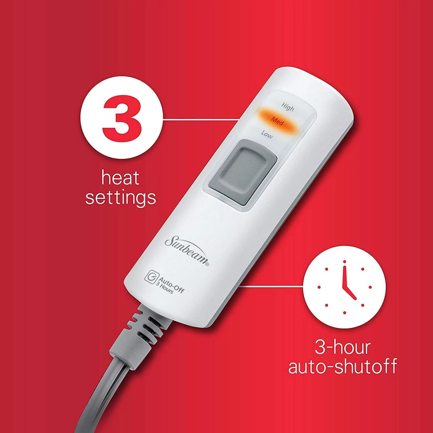 Sunbeam Velvet Plush Electric Heated Throw Blanket Cocoa Brown