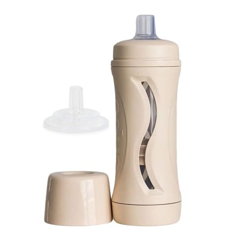 Subo Baby Food Bottle Starter Set | No Mess Baby Toddler Self Feeder | Squeeze Free Design for Purees, Smoothies, Yogurt, Oatmeal, or Thickened Liquids | Reusable Silicone Washable Cup (Blue)