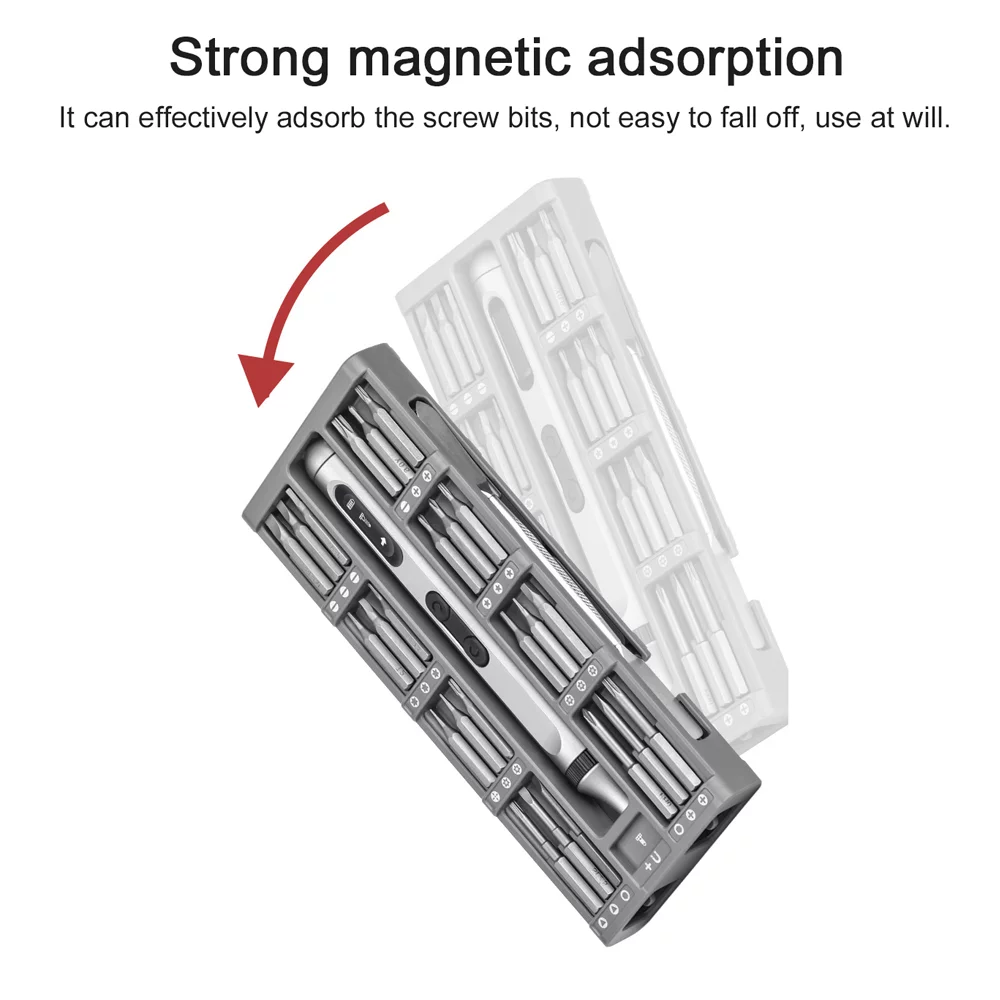 Adjustable Rotation Electric Screwdriver, Type C Charging Repairing Tool Set for Mobilephones, Computers, and Home Appliances