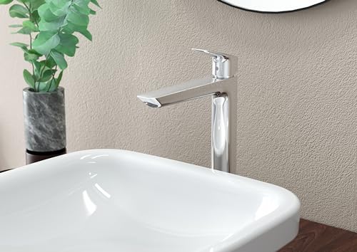 hansgrohe Logis Fine Modern 1-Handle 1-Hole 12-inch Tall Bathroom Sink Faucet in Chrome, 71258001