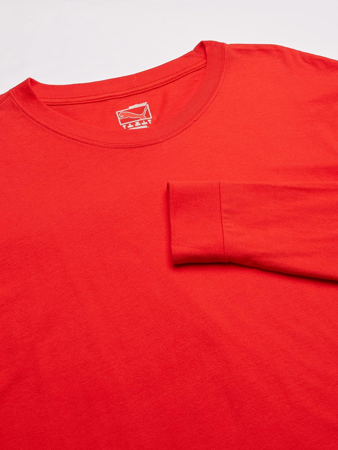 Puma Men's City Long Sleeve Blank Tee, Large, Red