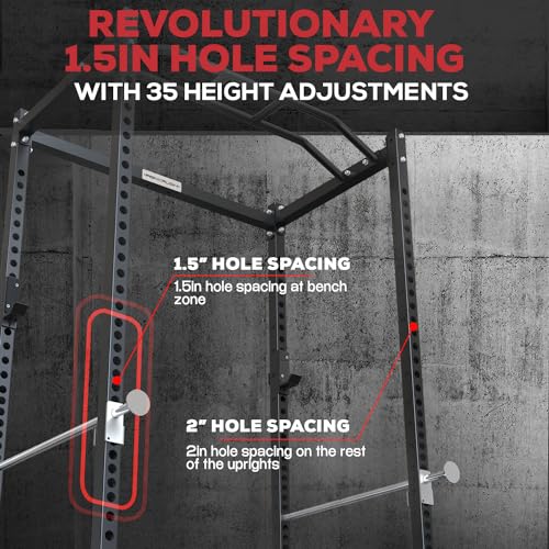 Iron Crush i200 Power Rack – Multi-Function Squat Rack with Solid Safety Bars and J-Hooks – Optional LAT Pulldown, Landmine Attachments - Home Gym Power Cage Bench Rack (Power Rack Only)
