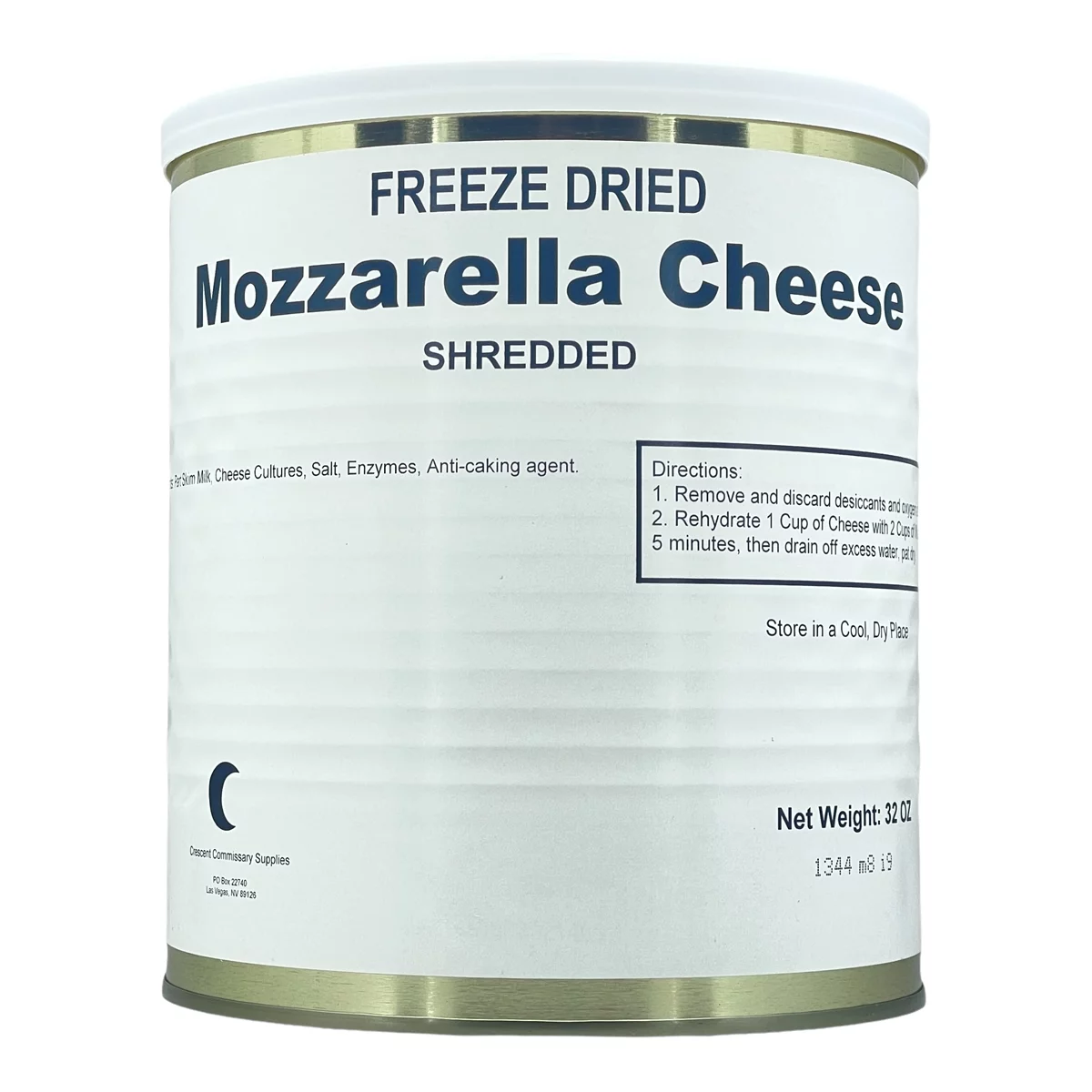 (Single Can) Military Surplus Freeze Dried Mozzarella Cheese 25+ Years Long Shelf Life | Emergency Camping Food for Hiking, Backpacking | #10 Can ✅