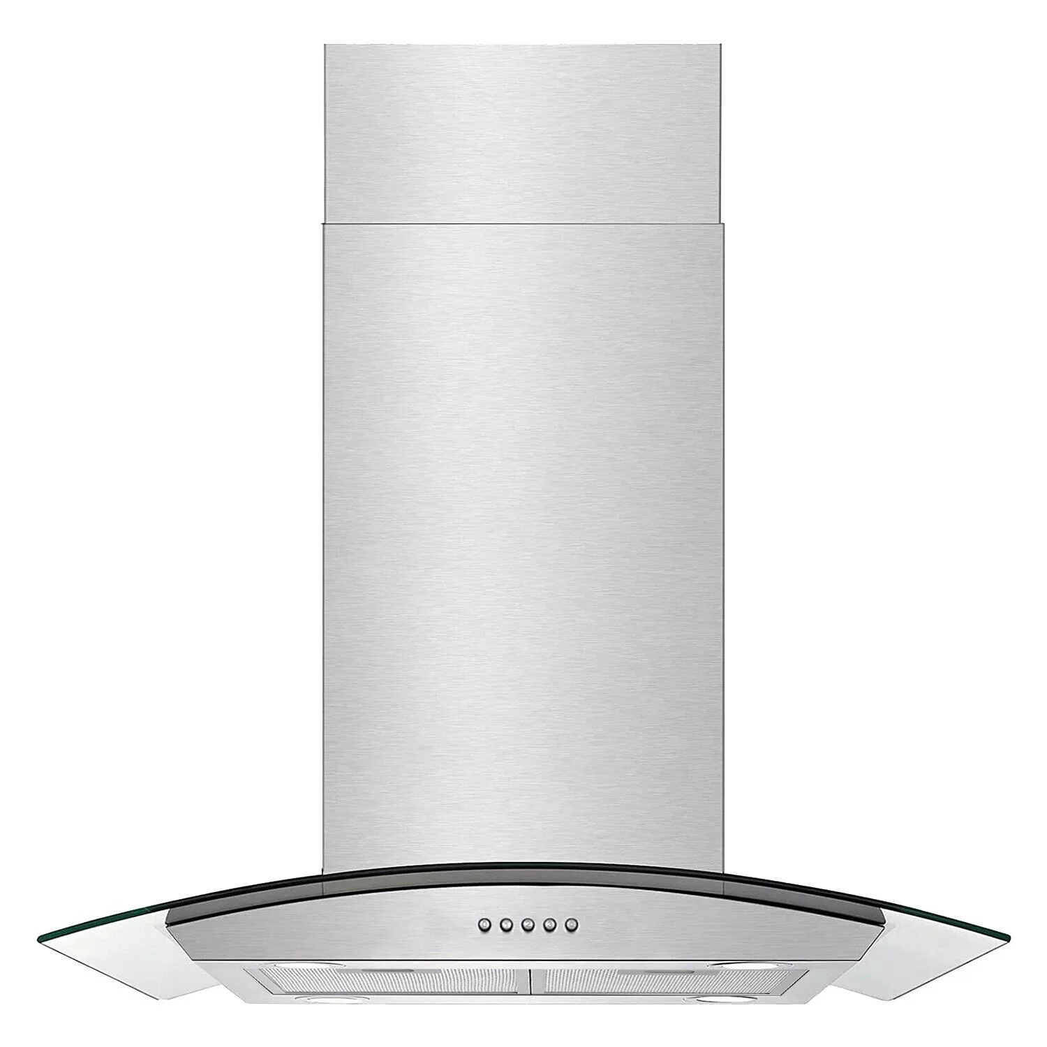 30 inch Island Mount Range Hood 900CFM  Tempered Glass 3-Speed Vent Hood Stainless Steel Dishwasher