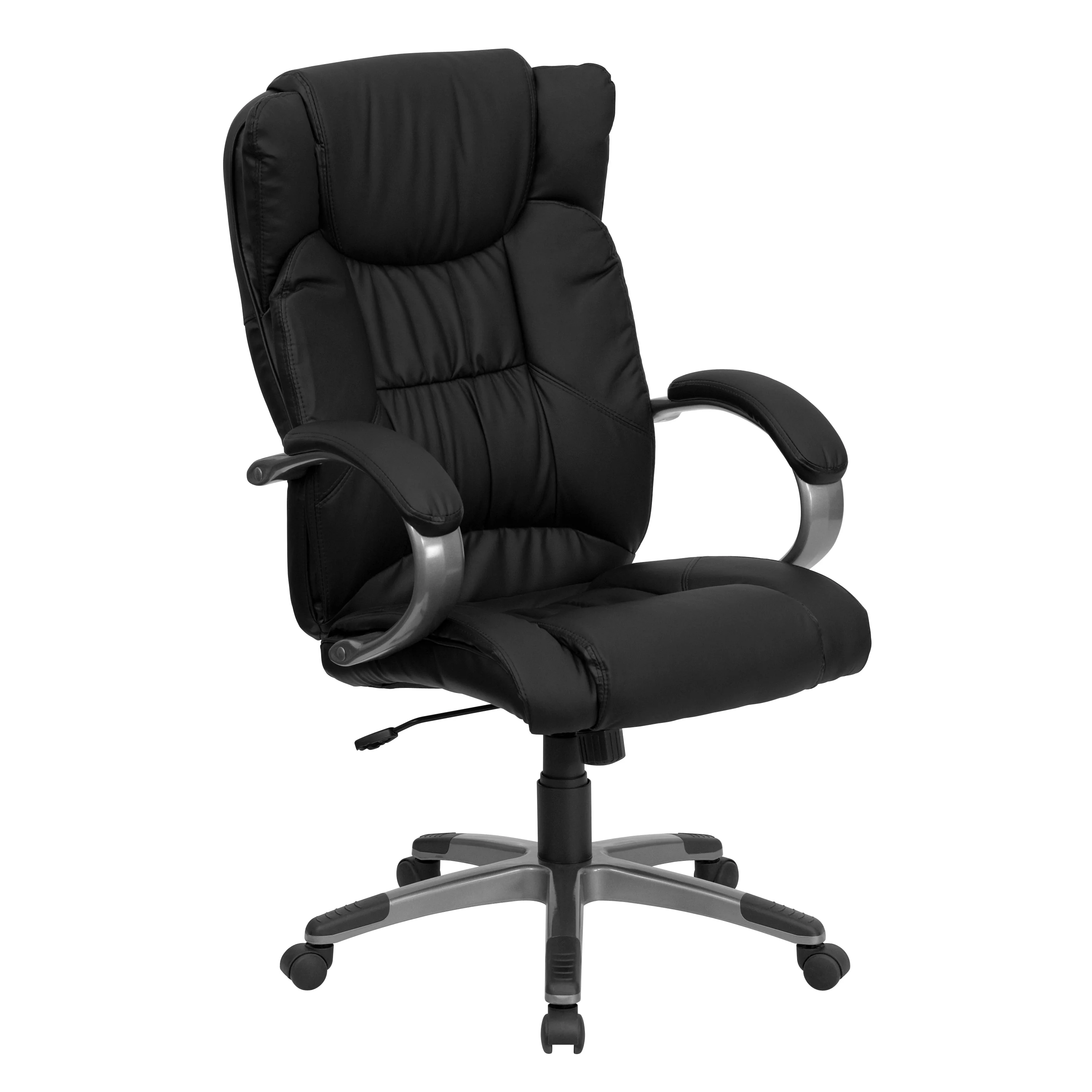 A Line Furniture Grimo Black Leather Executive Adjustable Swivel Office Chair with Padded Loop Arms