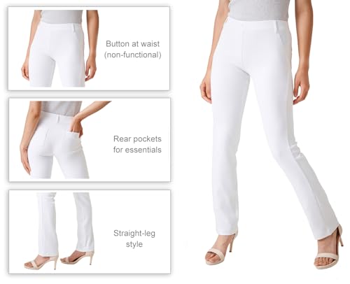 Yogipace,Belt Loops,Women's Petite/Regular/Tall Straight Leg Yoga Dress Pants