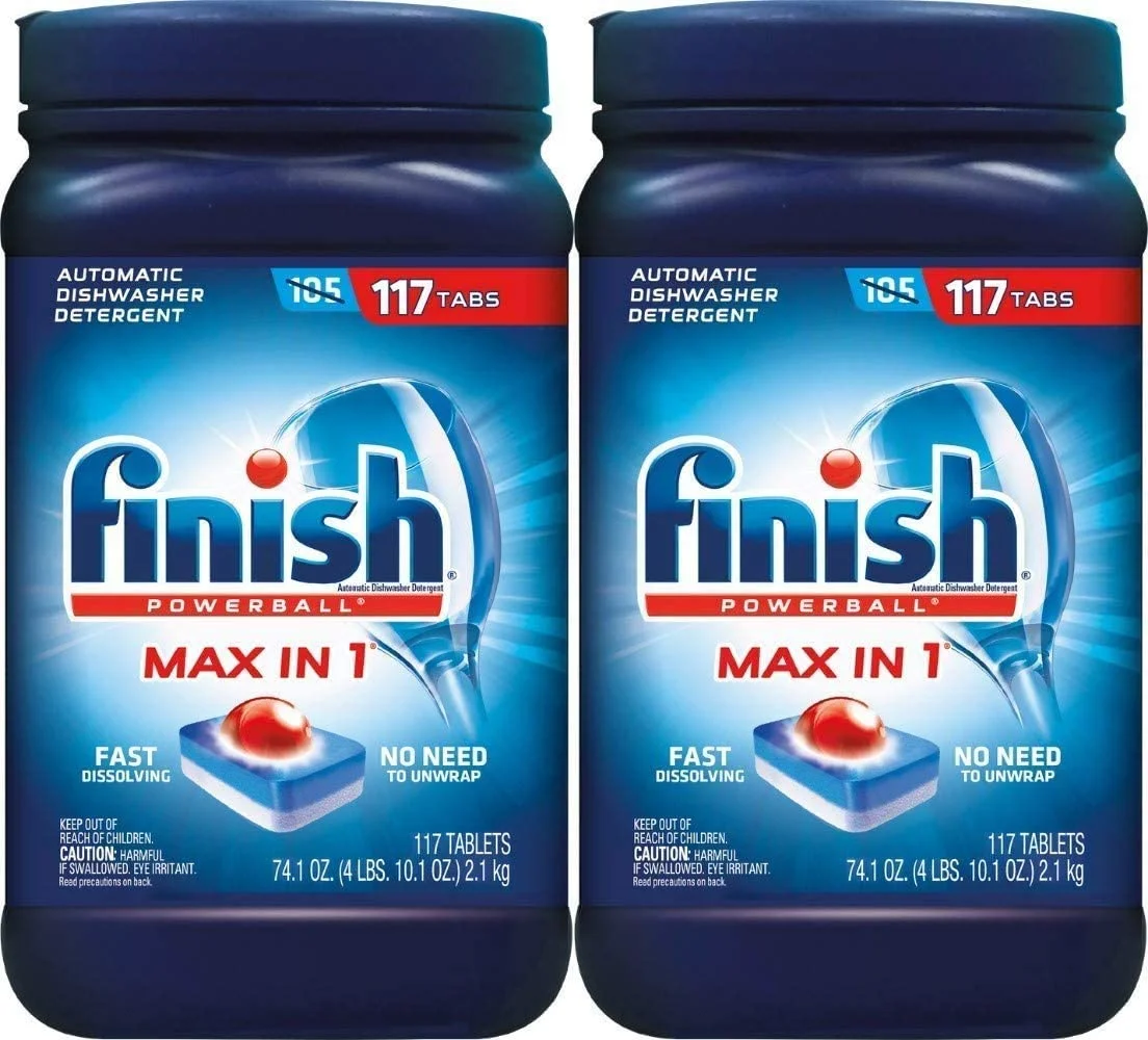 Finish Max in 1 Plus Super Charged 2X Dishwasher Detergent,110-Count, 71.6 Ounce (2 Pack)