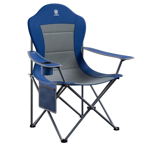 EVER ADVANCED Camping Chairs, Lawn Chairs Outdoor Sports Chairs, Folding Chair Camping Chairs for Adults, Supports 400lbs