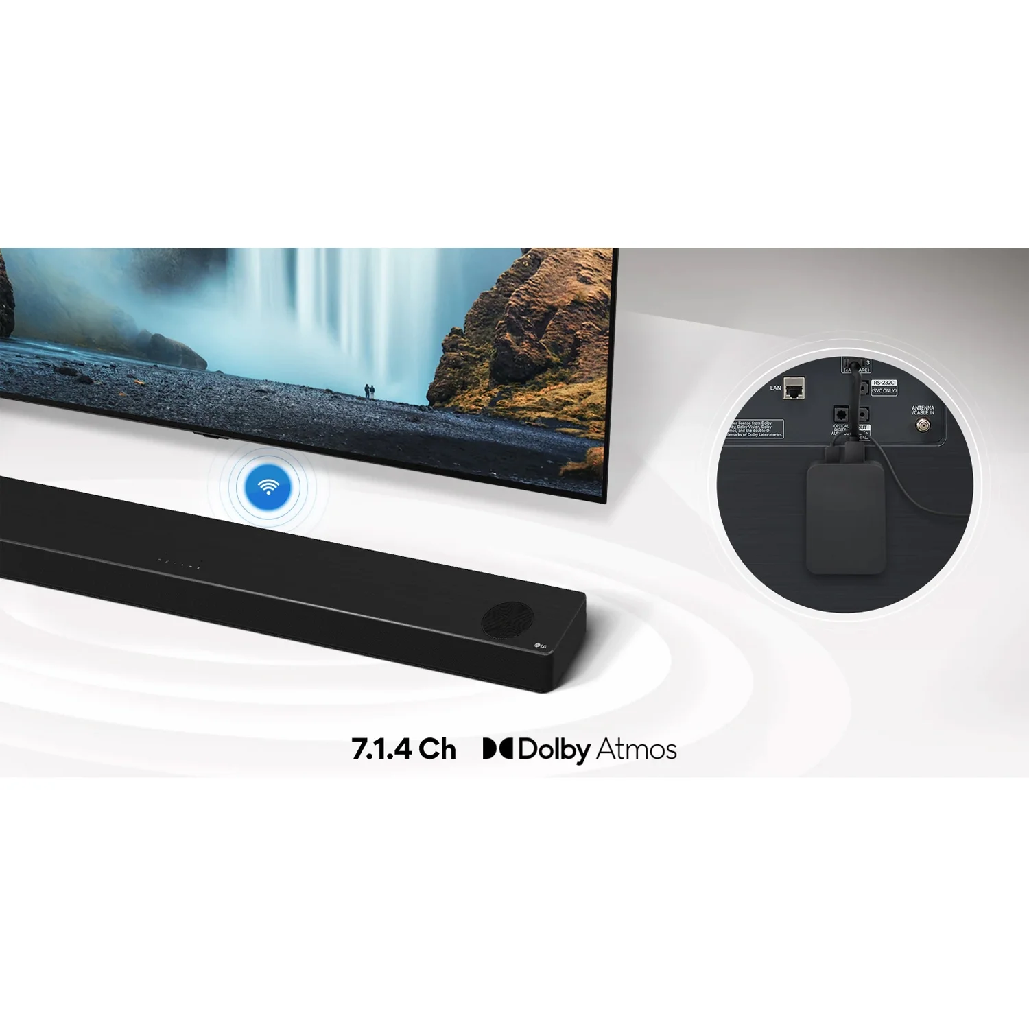 LG S95QR 9.1.5 ch Sound Bar with Dolby Atmos Bundle w/ Wowcast WTP3 Wireless Dongle