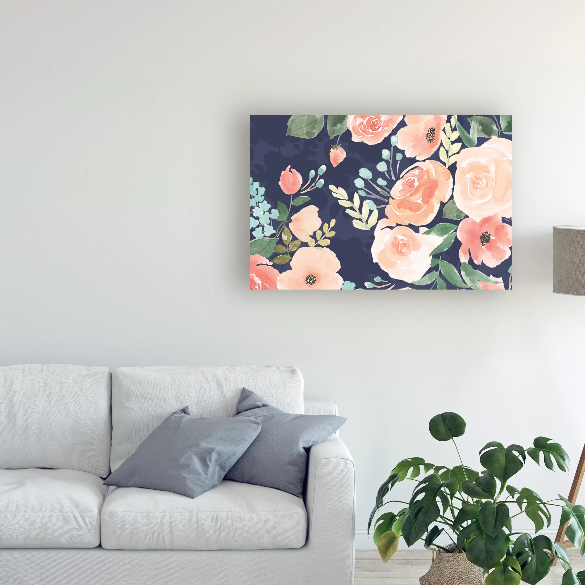 Trademark Fine Art 'Blooming Delight III Blue' Canvas Art by Jenaya Jackson
