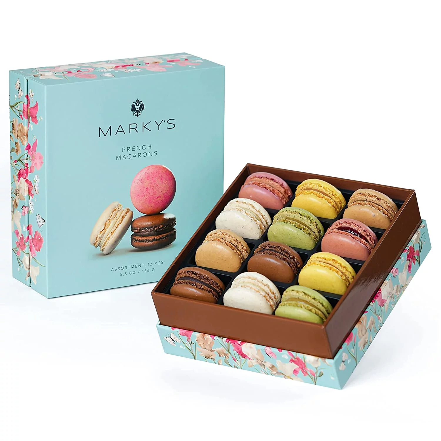 French Almond Macarons Gift Box – 12 PCS – Assorted Macaroons Basket Variety of Flavors Cookies Imported From France - GUARANTEED OVERNIGHT