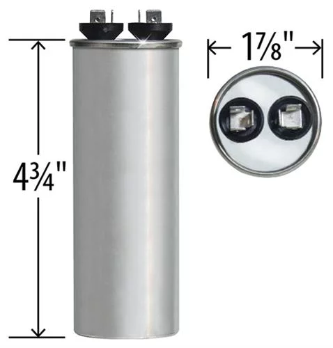 40 uF MFD x 440 VAC Round Genteq / GE Industrial Replacement Capacitor # C440R / 25L501