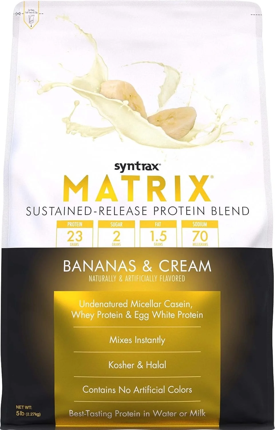 Syntrax Matrix Sustained-Release Protein Powder Blend - Muscle Support - Banana Cream - 5 lbs