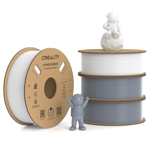 Creality Hyper PLA Filament 1.75mm, 30-600mm/s High Speed 3D Printer Filament, Dimensional Accuracy +/-0.02mm, Fit Most FDM 3D Printers, 4 Pack 1kg Spool(2.2lbs), Black & White