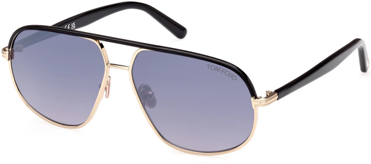 Tom Ford FT1019 28B Metal Shiny Rose Gold Gradient Smoke 59 mm Men's Sunglasses