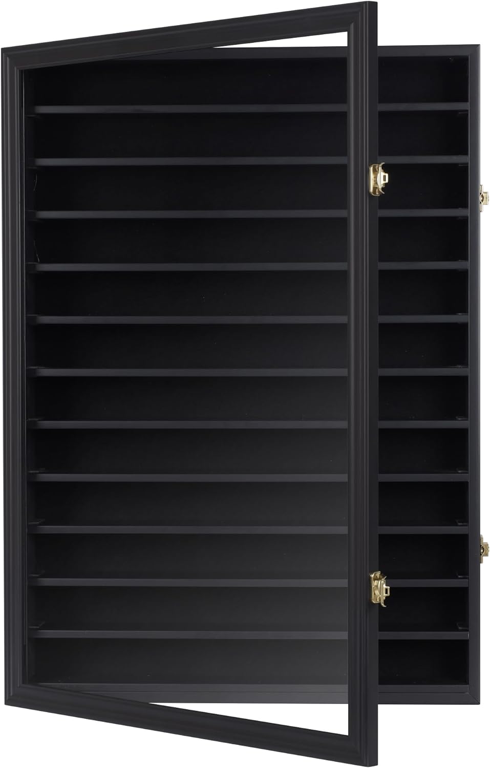 Toy Cars Wheels Matchbox Model Cars Hot Display Case Cabinet UV Protection 1/64-1/43 Scale (Black Finish) 26.5 X 18.75 X 3.25 Inches