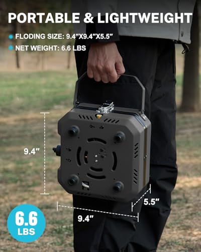 Gonex 2 Burner Propane Camping Stove with Griddle & Grates, Portable Foldable Cooking Stove with Total 16,000 BTU, Two Piezo Ignition Adjustable Burners for Camping, Patio, Emergency, Hiking (Black)