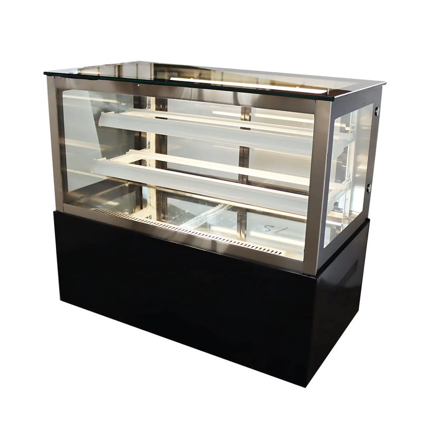 PreAsion Desktop Refrigerated Cake Display Cabinet Right Angle Bakery Showcase 220V