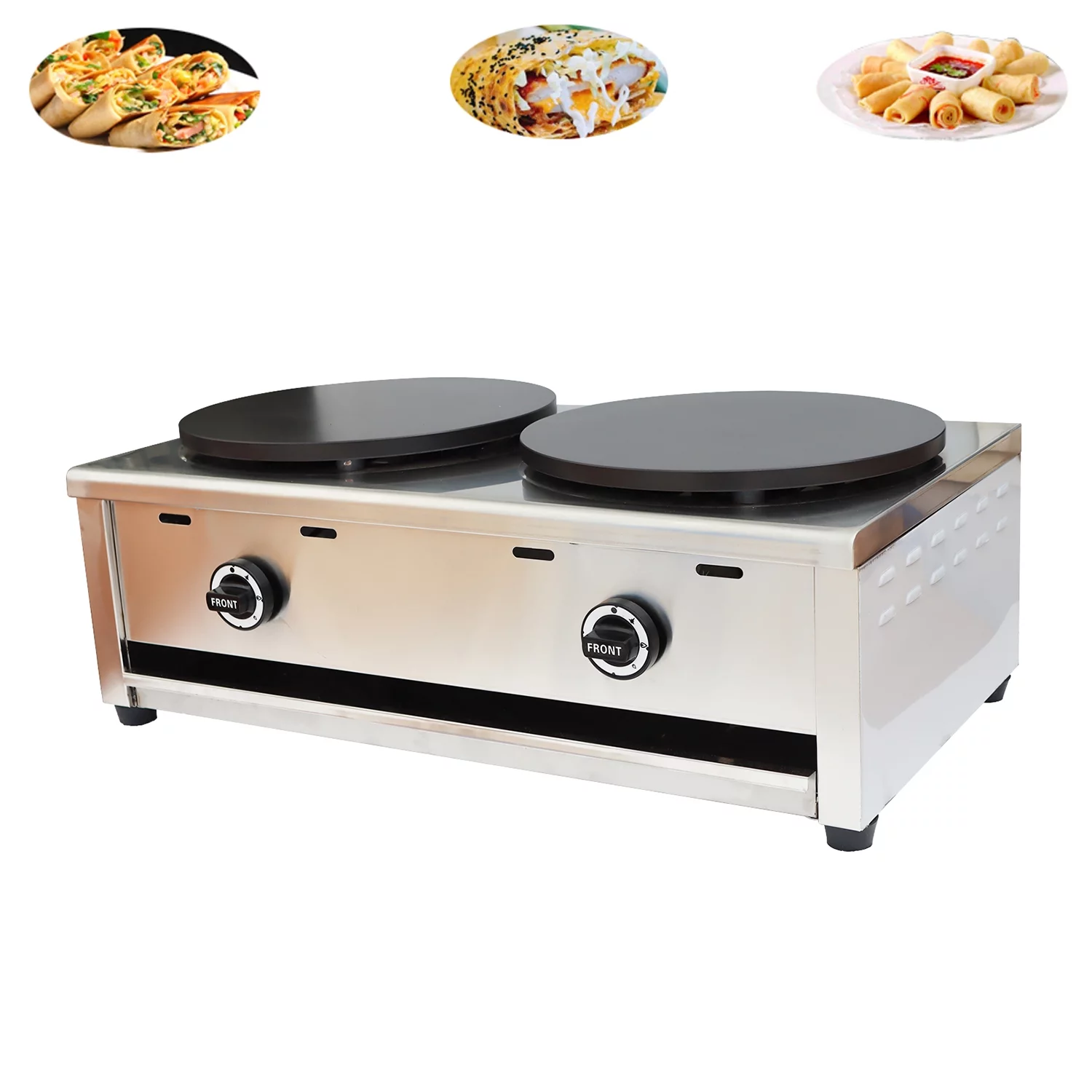 INTBUYING Commercial Double Plates Crepes Maker Natural Gas Crepes Maker 2000PA