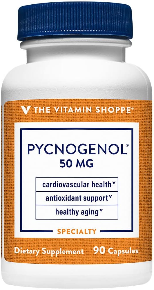 The Vitamin Shoppe Pycnogenol 50mg - Antioxidant That Supports Cardiovascular, Skin & Cellular Health (90 Capsules)