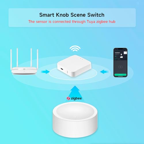 ZigBee Smart Knob Switch Wireless Scene Button Rotatable Dimmer Switch,Need Zigbee Hub,Light Automation Scenario Remote Panel (2)