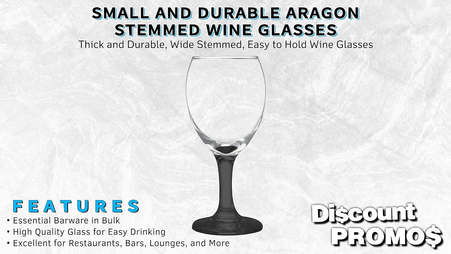 10 Aragon Wine Glasses Set, 8.5 Oz. - High Standard, Made - Black