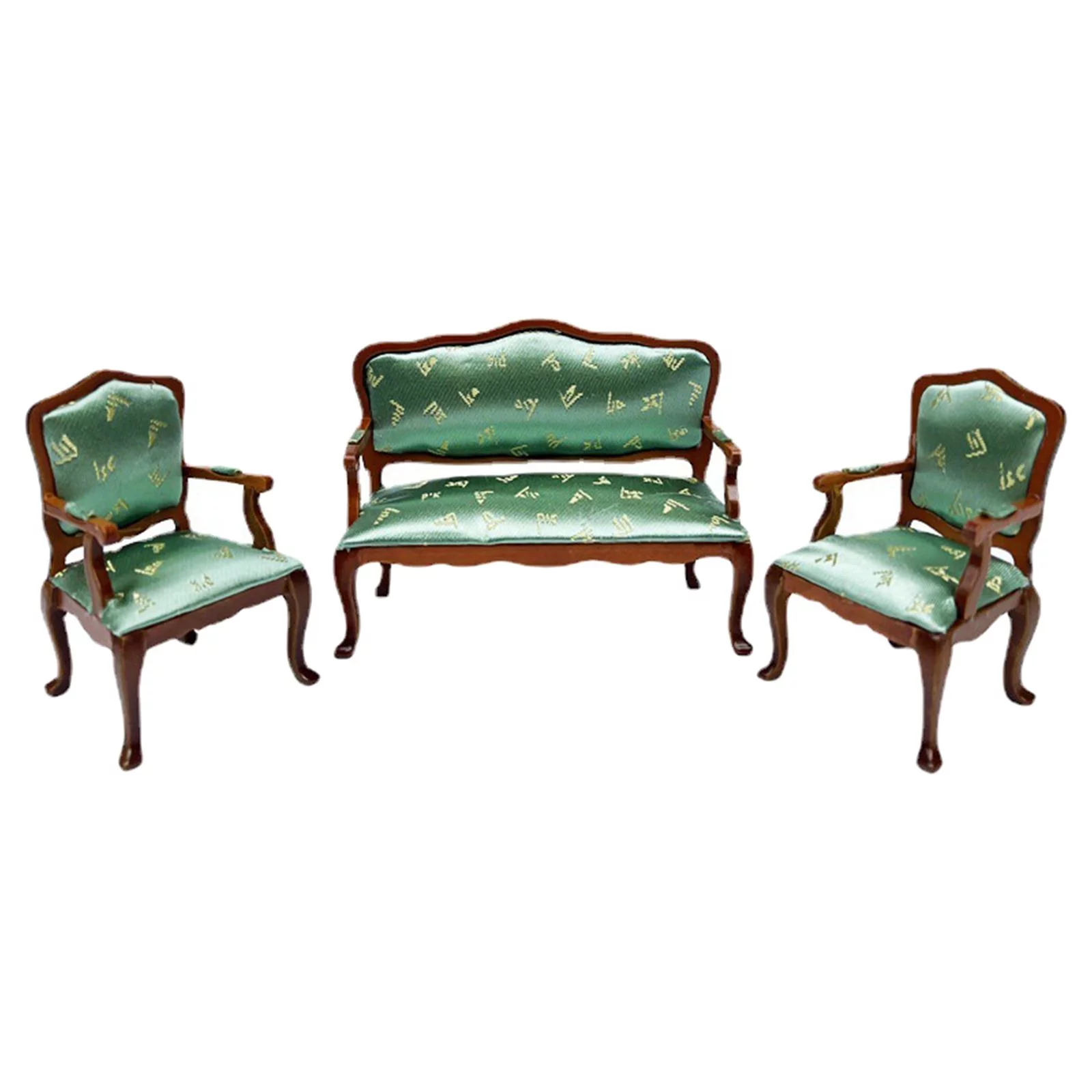 3Pcs Simulation Armchairs Couch Sofa Chair,Doll House Scenery Living Scene Furniture,Home Bedroom Model Toys,1:12 Scale