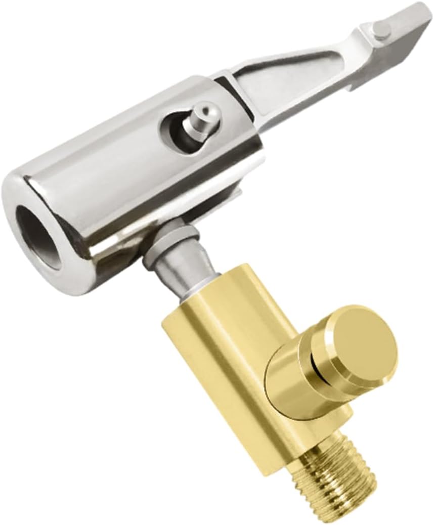 Car Tire Inflator Hose Adapter, Lock On Air Chuck with Standard Tire Valve Thread, Tire Inflator Extension Tube for Twist On Convert to Lock On Connection (Normal)