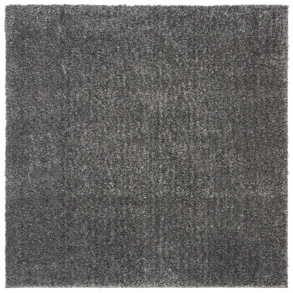 SAFAVIEH August Carlene Solid Plush Shag Area Rug, Grey, 4' x 4' Square