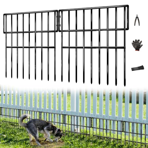 35 Panels Garden Fence Animal Barrier, 38 Ft(L) X 13 in(H) No Dig Fence for Dogs, Upgrade 1.2in Gap Garden Border Ground Defense, Rustproof Metal Outdoor Wire Fencing for Dogs, Rabbits