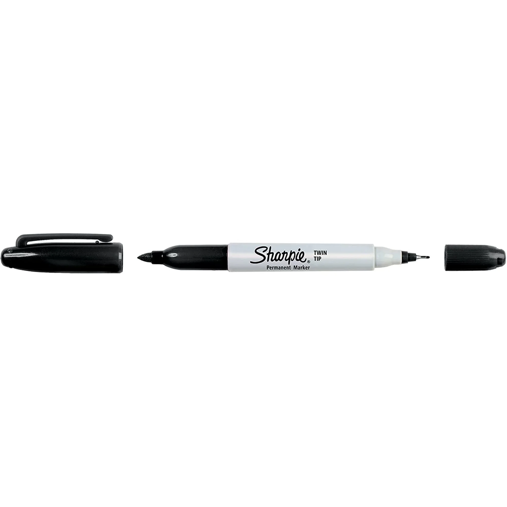 Sharpie Twin Tip Permanent Markers, Fine and Ultra Fine - Black (12 Count)