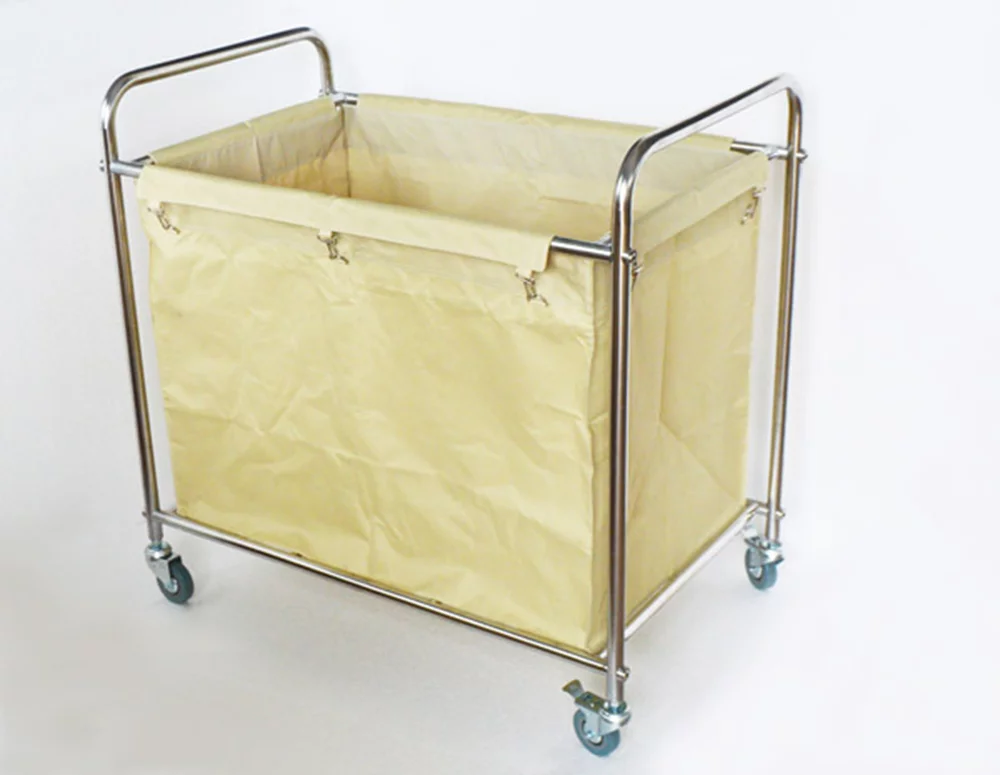 PreAsion Laundry Sorter Cart Trolley Removable Laundry Baskets Stainless Steel Frame Rolling Casters