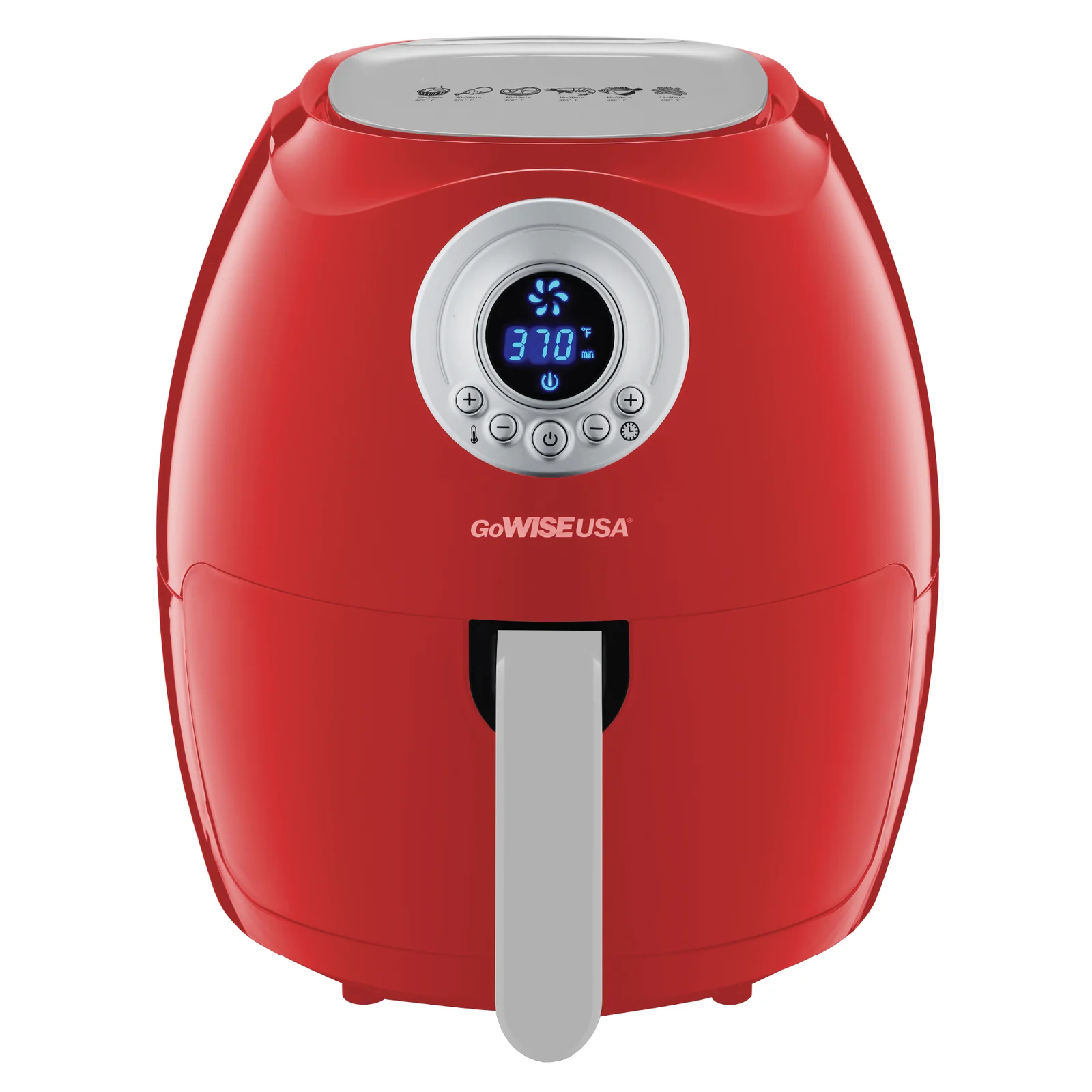 GoWISE USA 3.7-Qt. 1200 Watts Countertop Digital Air Fryer, Red