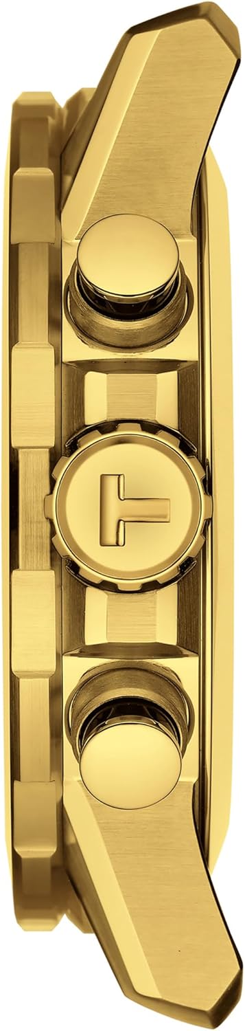 Tissot Mens Supersport Chrono 316L Stainless Steel case with Yellow Gold PVD Coating Quartz Watches, Grey, Stainless Steel, 22 (T1256173305101)