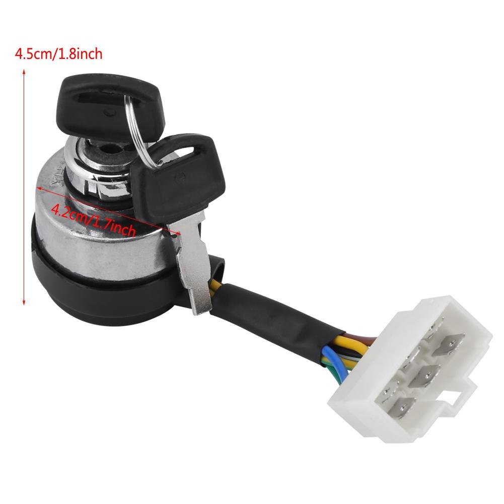 Key Switch of 6 Wire Ignition Start Ignition Start Key Switch Start Starter for 2.5-6.5KW 188F Gas Generator Car Boat Bike Tractor Trailer with 2 Key