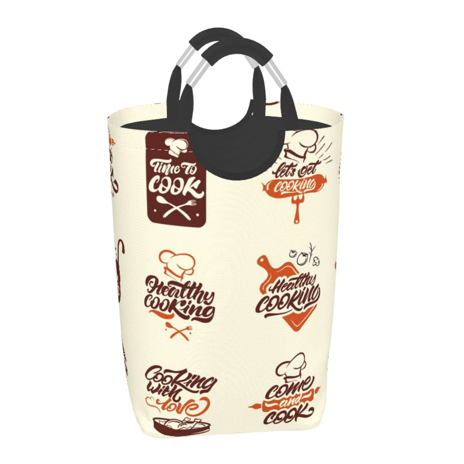 KLL Cooking With Love Laundry Hamper,Large Canvas Fabric Lightweight Storage Basket Toy Organizer Dirty Clothes Collapsible Waterproof