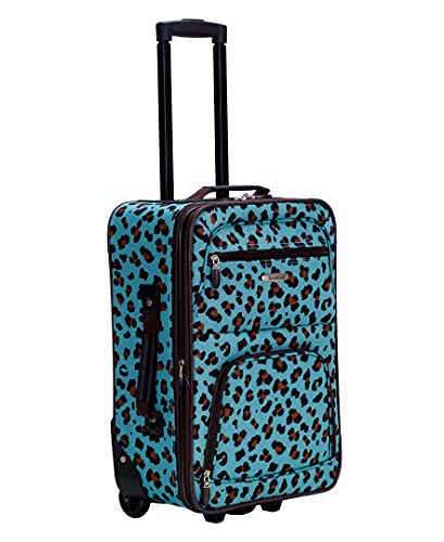 Rockland Fashion Softside Upright Luggage Set, Expandable, Kensington, Black and White, 2-Piece(14/19)