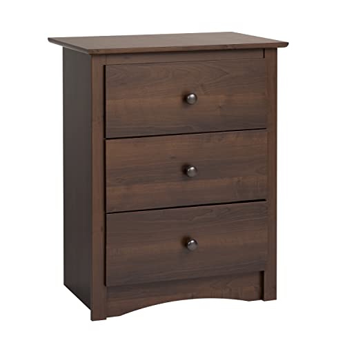 Prepac Sonoma Traditional Tall Nightstand Side Table with 3 Drawers, Functional Tall 3-Drawer Bedside Table 16