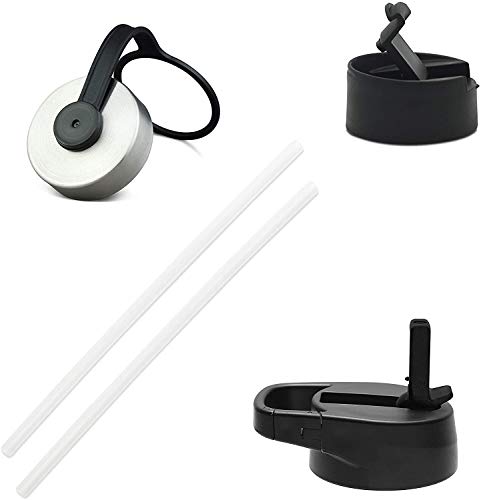 IRON °FLASK Camping & Hiking Hydration Flask with 3 Lids - Stainless Steel, Double Walled & Vacuum Insulated Water Bottle - Leak Proof & BPA Free (Midnight Black, Straw - 40 oz)