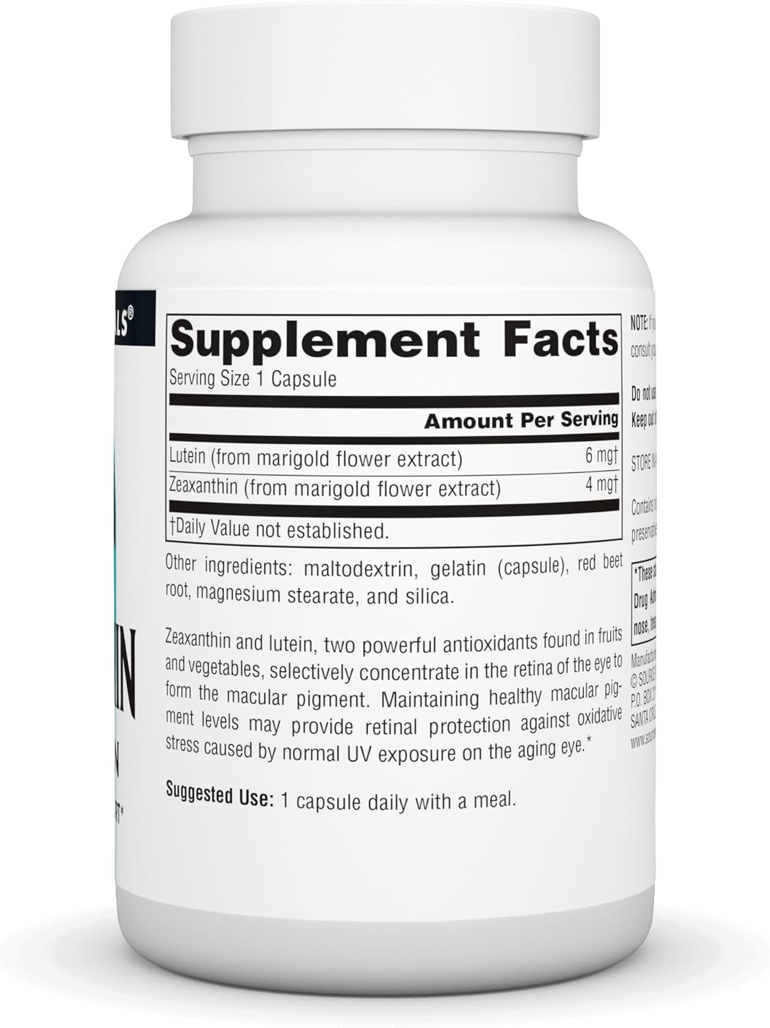 Source Naturals Zeaxanthin with Lutein, Antioxidant Eye Support* 10 mg - 60 Capsules