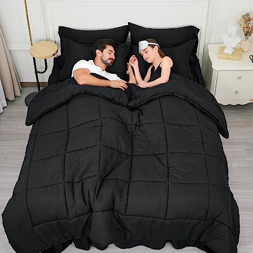 David's Home Comforter Sets Queen-7 Pieces Bed in a Bag Comforter Set-Ultra Soft and Comfy Down Alternative Comforter, Pillow Shams, Flat Sheet, Fitted Sheet and Pillowcase, White