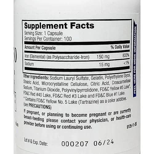 Breckenridge Ferrex 150 Polysaccharide Iron Complex Caps 100ct *Non Blister* by 