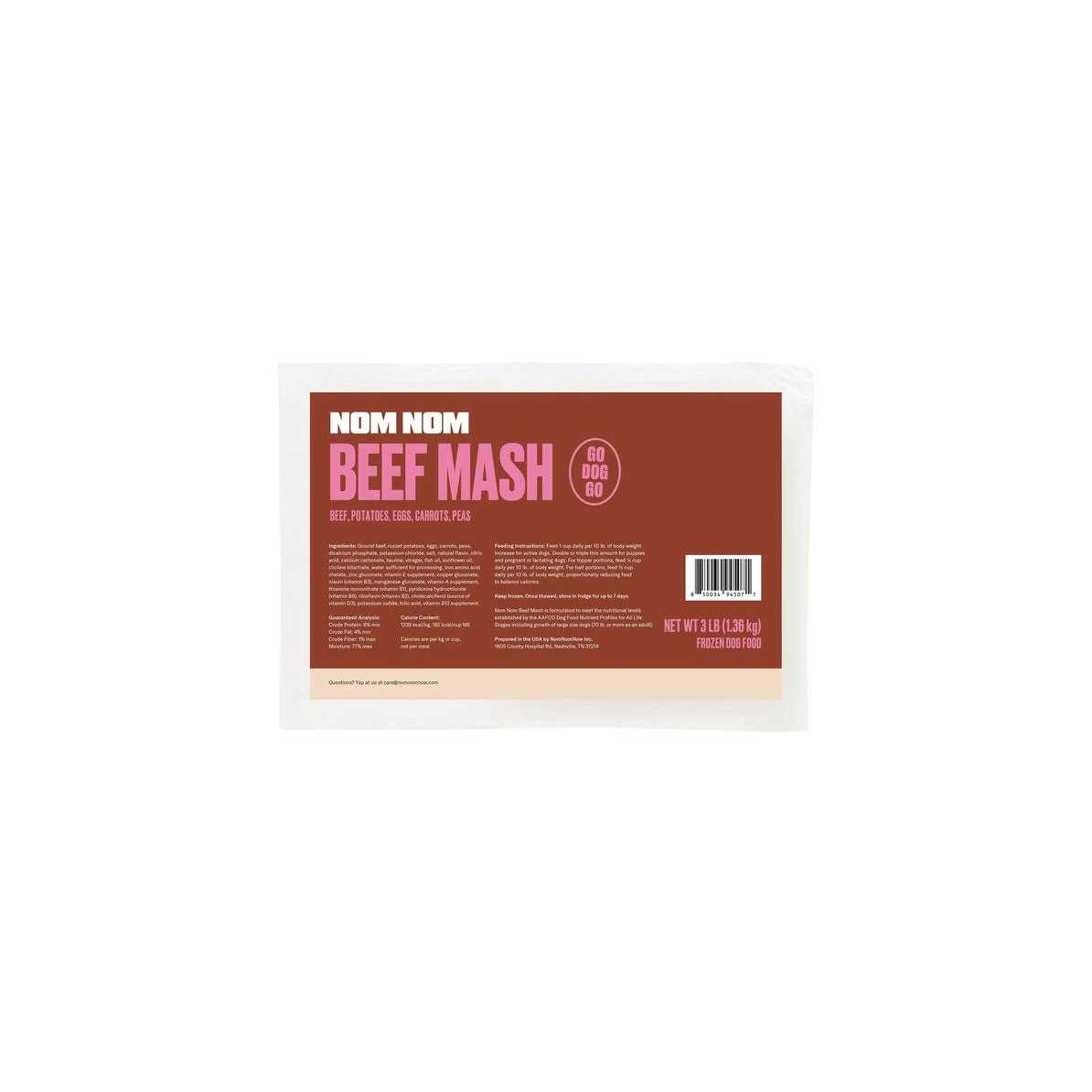 Nom Nom Frozen Dog Food Beef - Pet Supplies online store