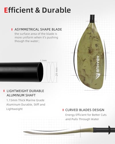 Abahub Adjustable Kayak Paddle 210-230 cm/ 230-250 cm Floating Kayaking Oars Boating Oars Canoeing Oars Black