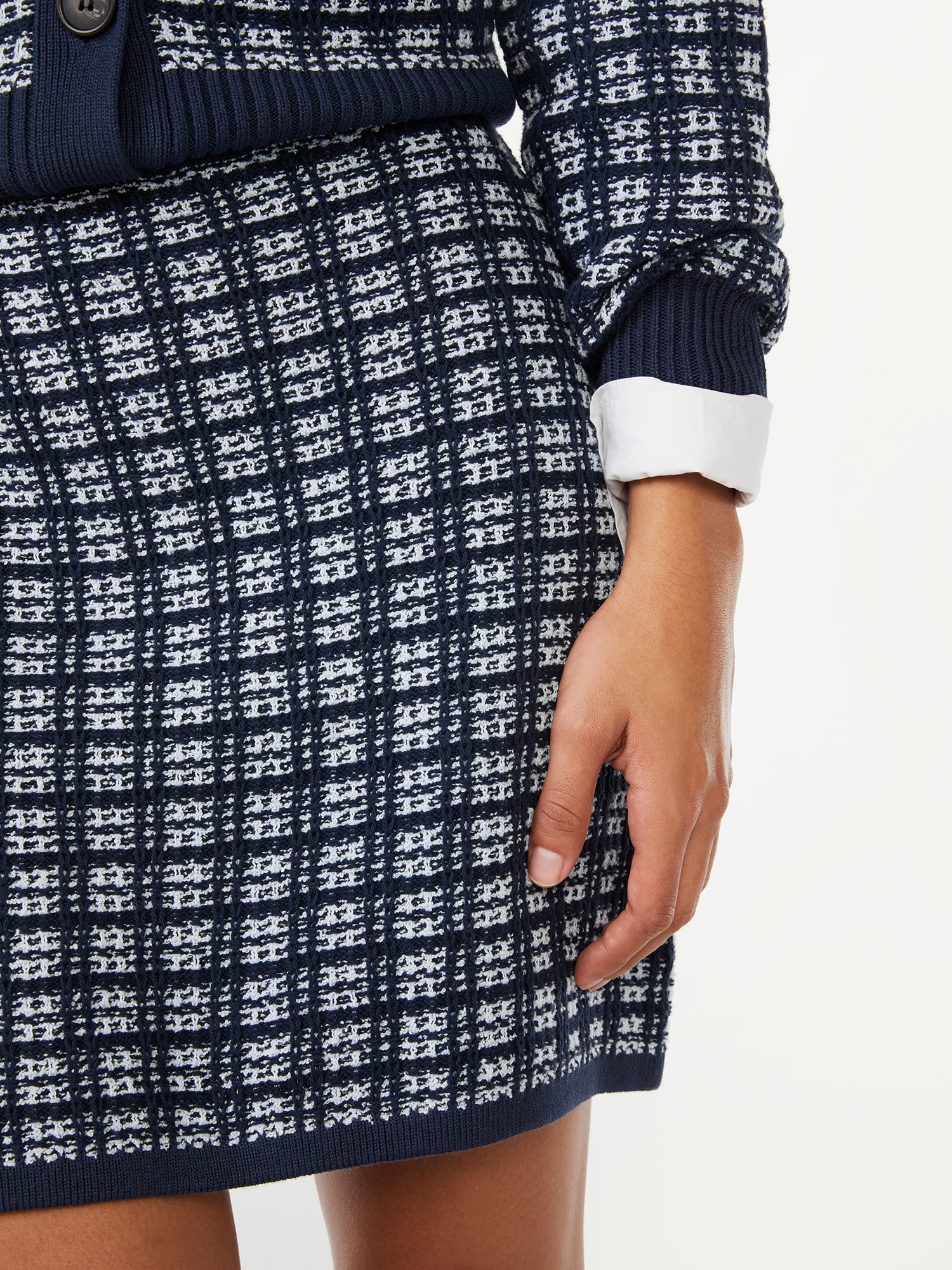 Free Assembly Women's Tweed Mini Sweater Skirt