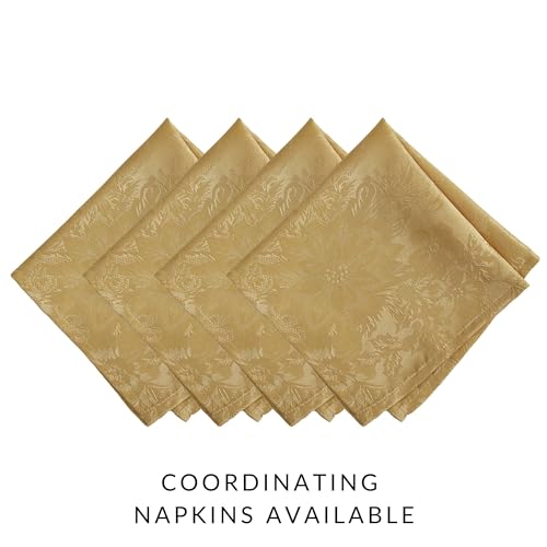 Elrene Home Fashions Poinsettia Elegance Jacquard Holiday Table Runner, 13