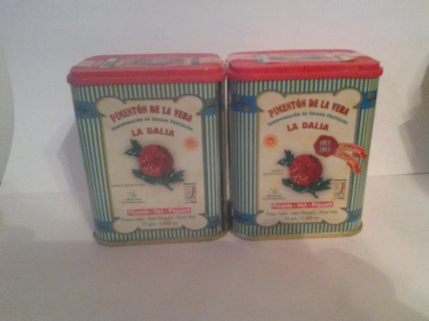 Smoked Hot Paprika, Pimenton De La Vera Picante Set of 2 Tins From Spain 2.5 Oz / 70 Gr Each