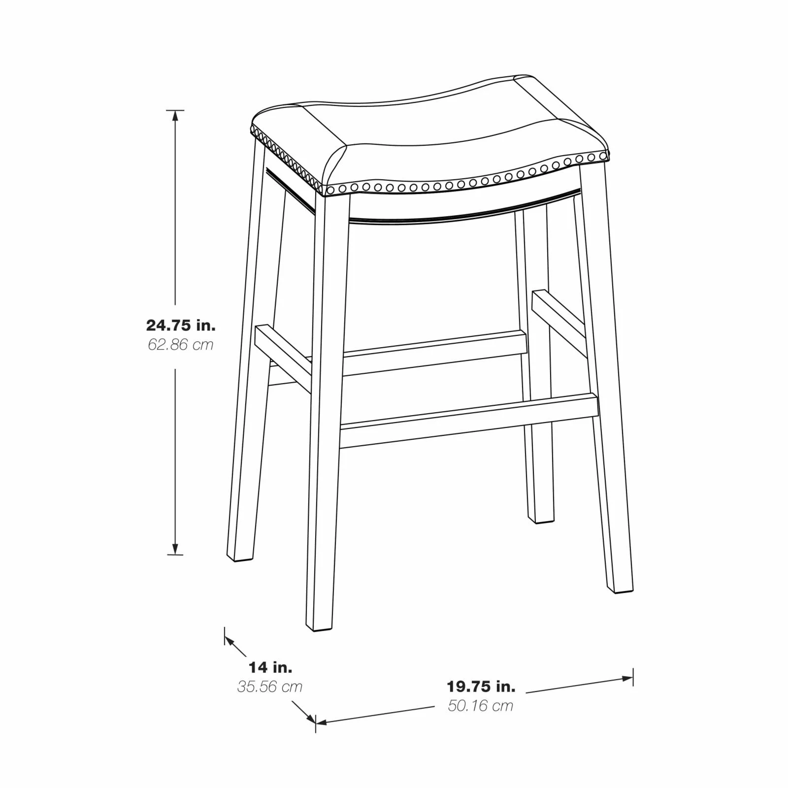 OSP Home Furnishings Saddle Stool 24