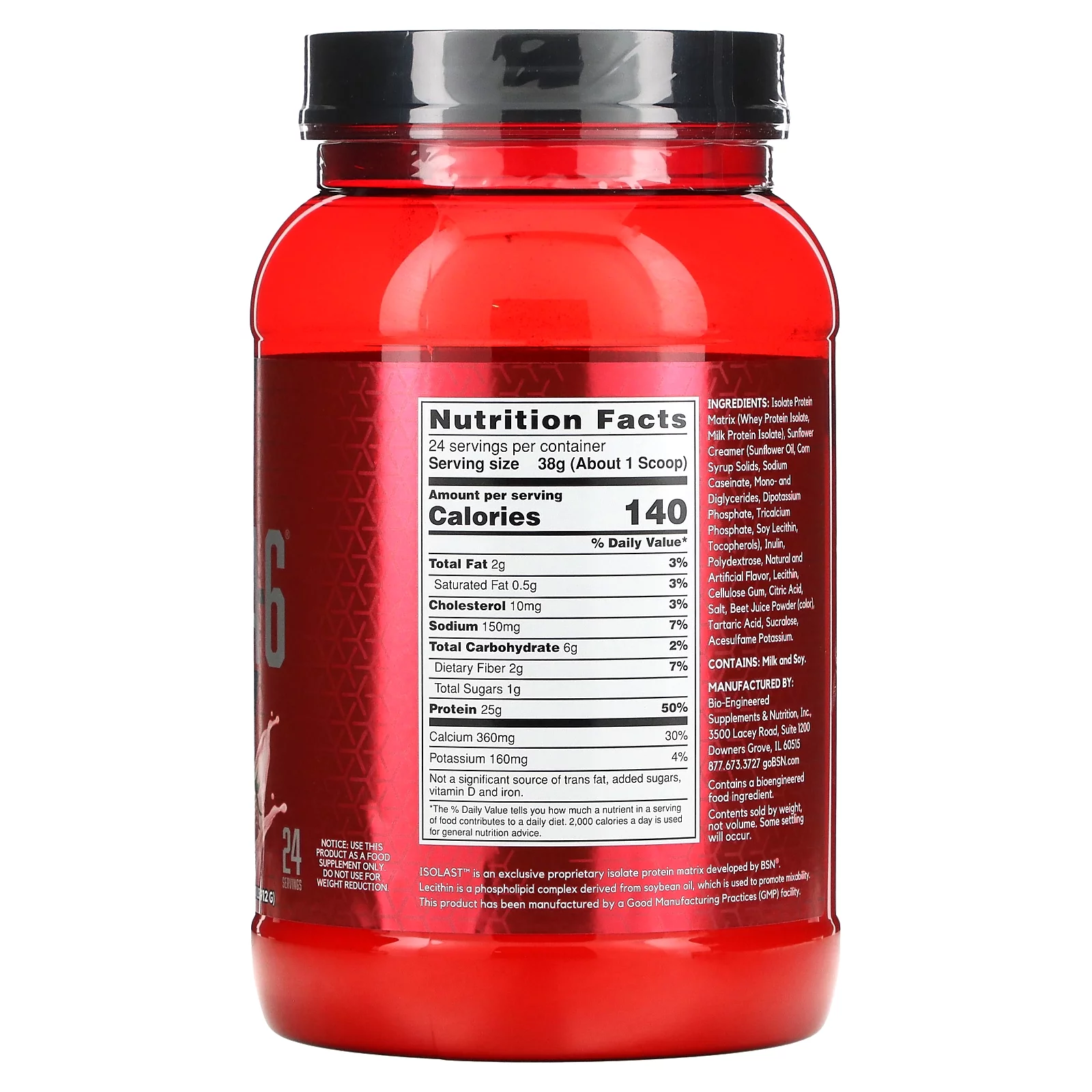 BSN Syntha-6 Isolate, Protein Powder Drink Mix, Strawberry Milkshake, 2.01 lbs (912 g)
